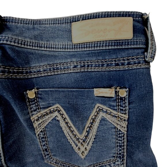 Seven7 Womens Jeans Decorative Back Pockets size 12 Skinny Ankle JH1594611 - Picture 4 of 6